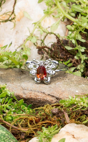 Persephone Garnet Butterfly Ring