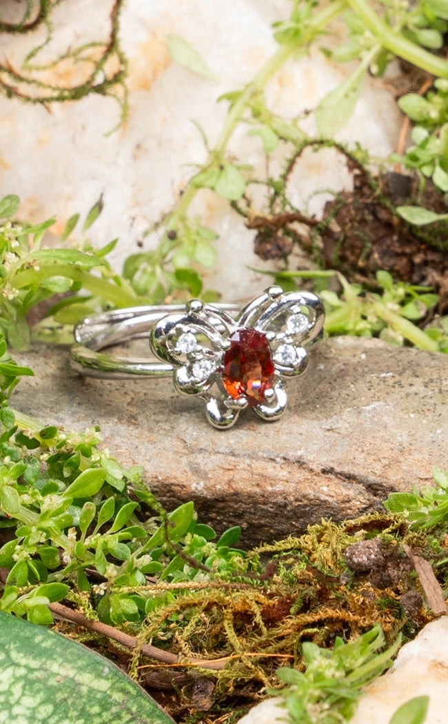 Persephone Garnet Butterfly Ring