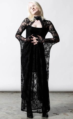 Phenomena Lace Maxi Dress | Black-Killstar-Tragic Beautiful