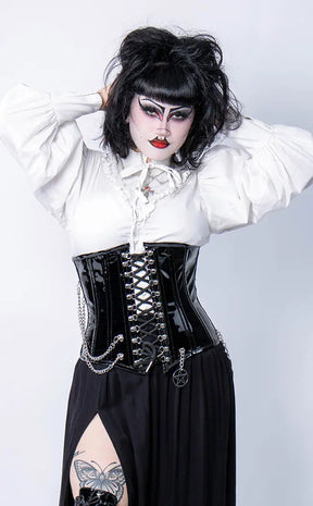 Power Trip PVC Underbust Corset-Hexxxed Intimates-Tragic Beautiful