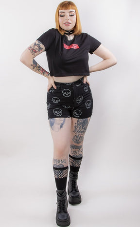 Printed Skull Black Short-Black Friday-Tragic Beautiful