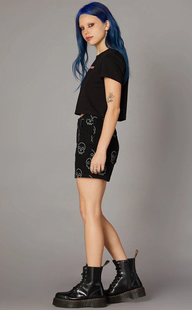 Printed Skull Black Short-Black Friday-Tragic Beautiful