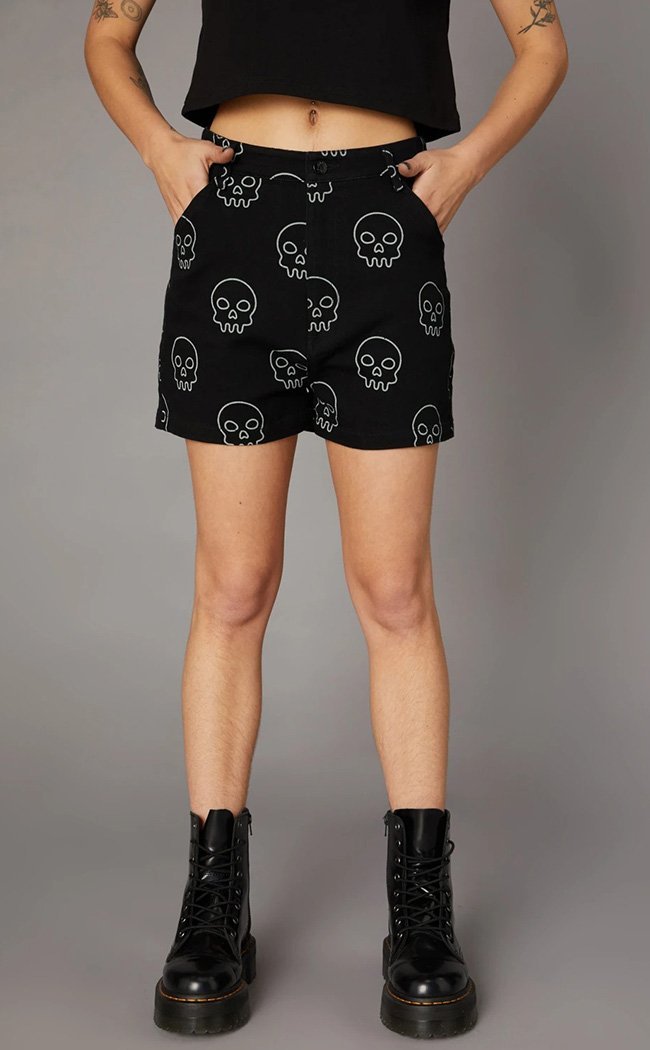 Printed Skull Black Short-Black Friday-Tragic Beautiful