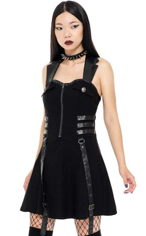 Psy-Ops Halter Dress-Killstar-Tragic Beautiful