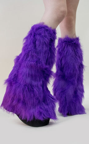 Purple Fluffy Legwarmers-TB-Tragic Beautiful