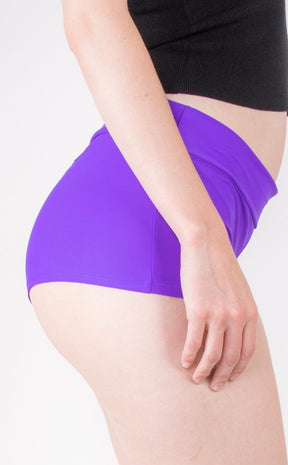 Purple Lycra Booty Shorts-Music Legs-Tragic Beautiful