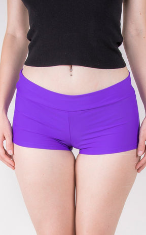 Purple Lycra Booty Shorts-Music Legs-Tragic Beautiful