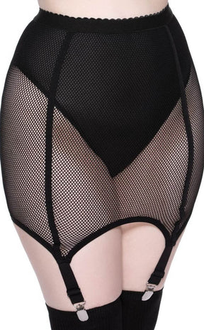 Pussy Power Fishnet Skirt | Black-Killstar-Tragic Beautiful