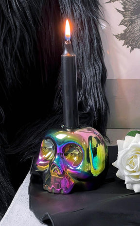 Rainbow Skulls Candle Holder-Killstar-Tragic Beautiful