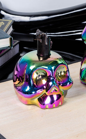 Rainbow Skulls Candle Holder-Killstar-Tragic Beautiful