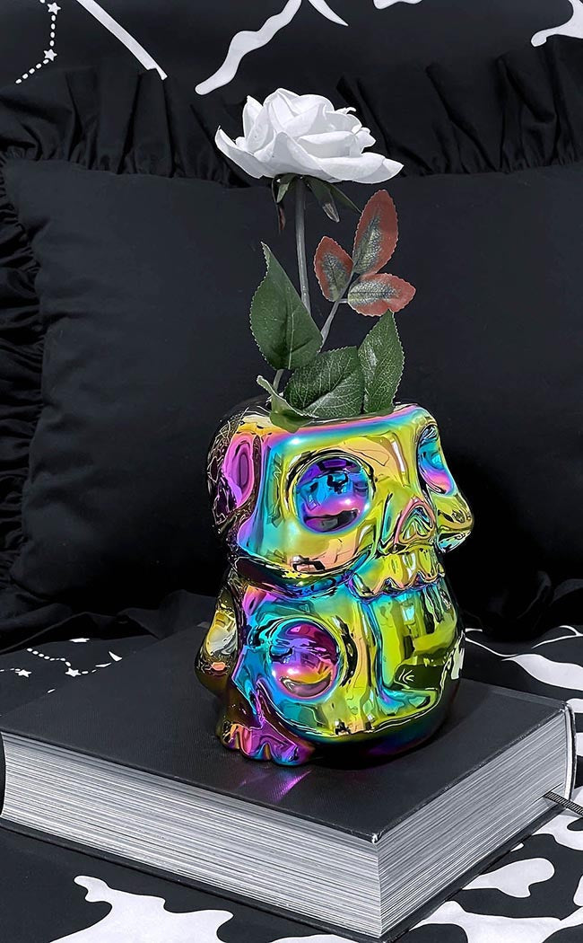 Rainbow Skulls Vase-Killstar-Tragic Beautiful