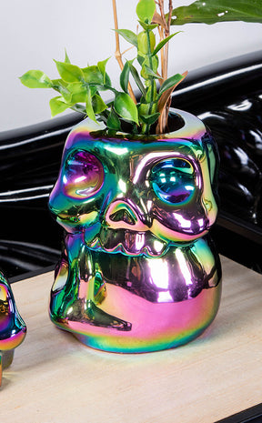 Rainbow Skulls Vase-Killstar-Tragic Beautiful