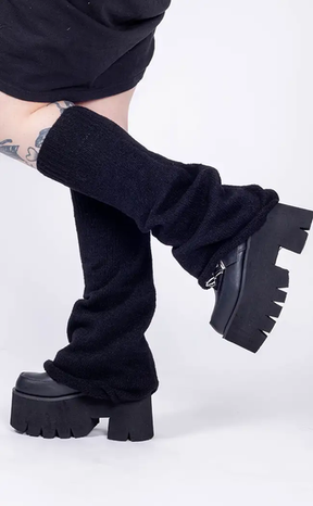 Black Raven Leg Warmers-Cold Black Heart-Tragic Beautiful