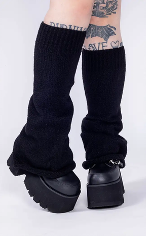 Black Raven Leg Warmers-Cold Black Heart-Tragic Beautiful