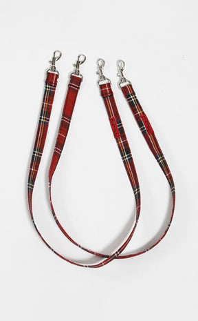 Red Tartan Bondage Straps-Tripp NYC-Tragic Beautiful