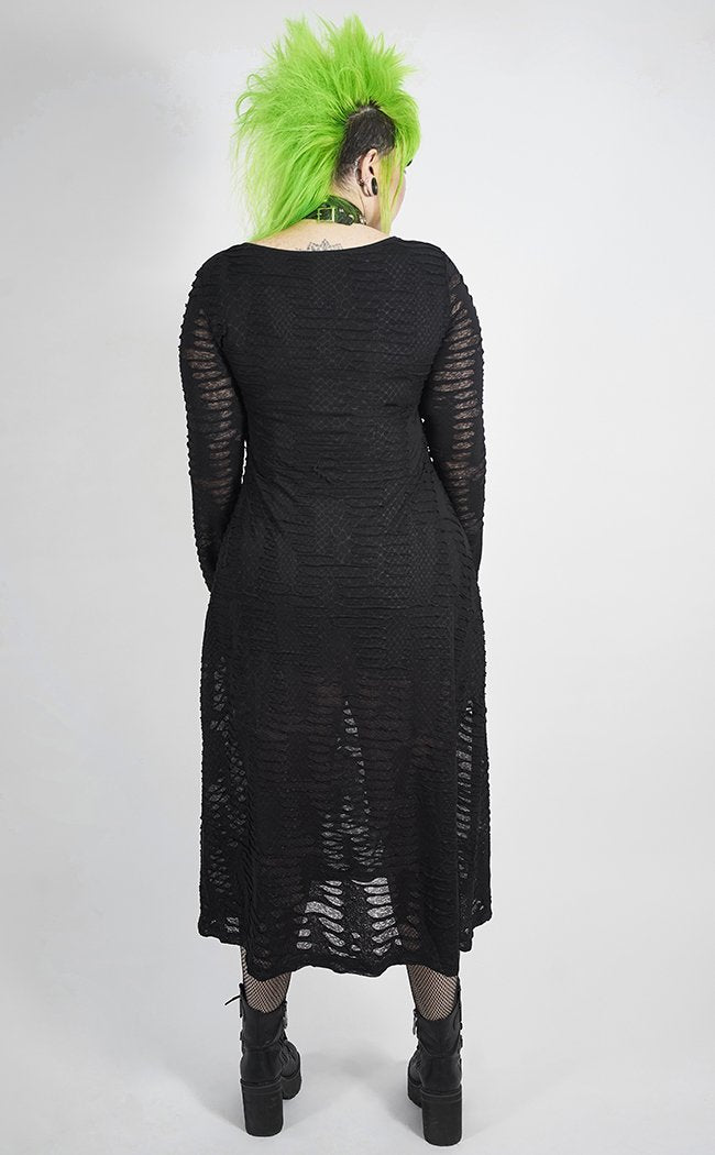 Reptilian Shredded Dress | Plus Size-Punk Rave-Tragic Beautiful