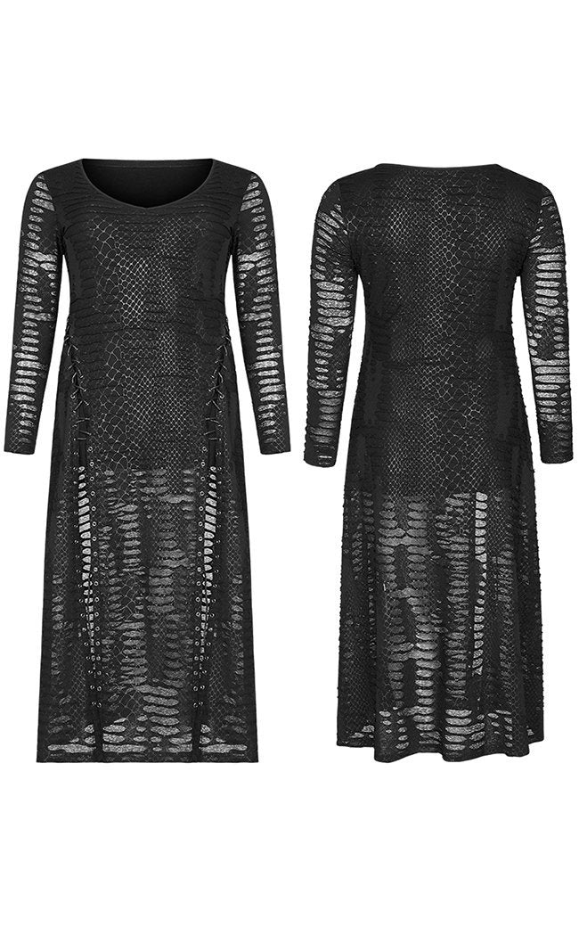 Reptilian Shredded Dress | Plus Size-Punk Rave-Tragic Beautiful