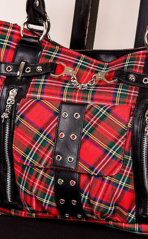 Rise Up Red Tartan Bag-Banned Apparel-Tragic Beautiful