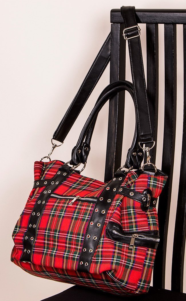 Rise Up Red Tartan Bag-Banned Apparel-Tragic Beautiful