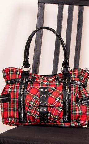 Rise Up Red Tartan Bag-Banned Apparel-Tragic Beautiful