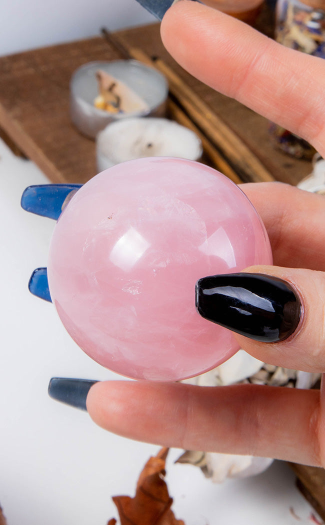 Rose Quartz Sphere-Crystals-Tragic Beautiful