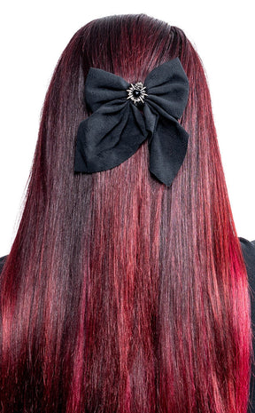 Sacred Heart Bow Hairclip | Black-Cold Black Heart-Tragic Beautiful