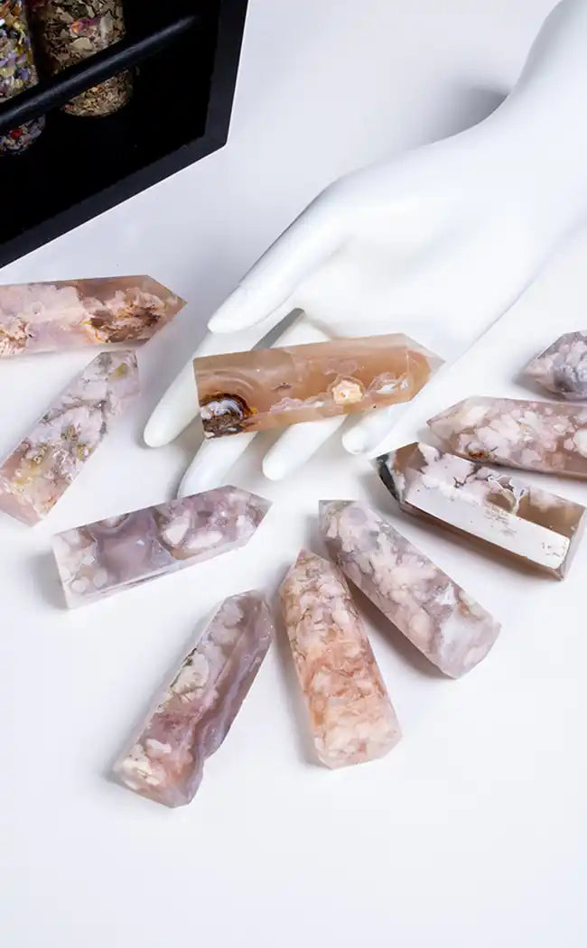 Sakura Flower Agate Towers-Crystals-Tragic Beautiful