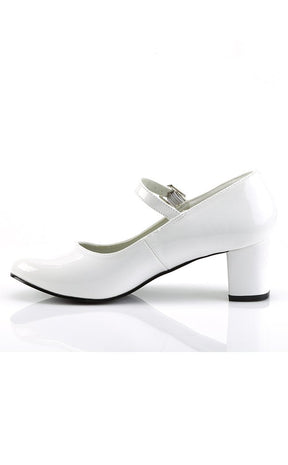 SCHOOLGIRL-50 Wht Pat Heels (Last Pair: 10)-Funtasma-Tragic Beautiful