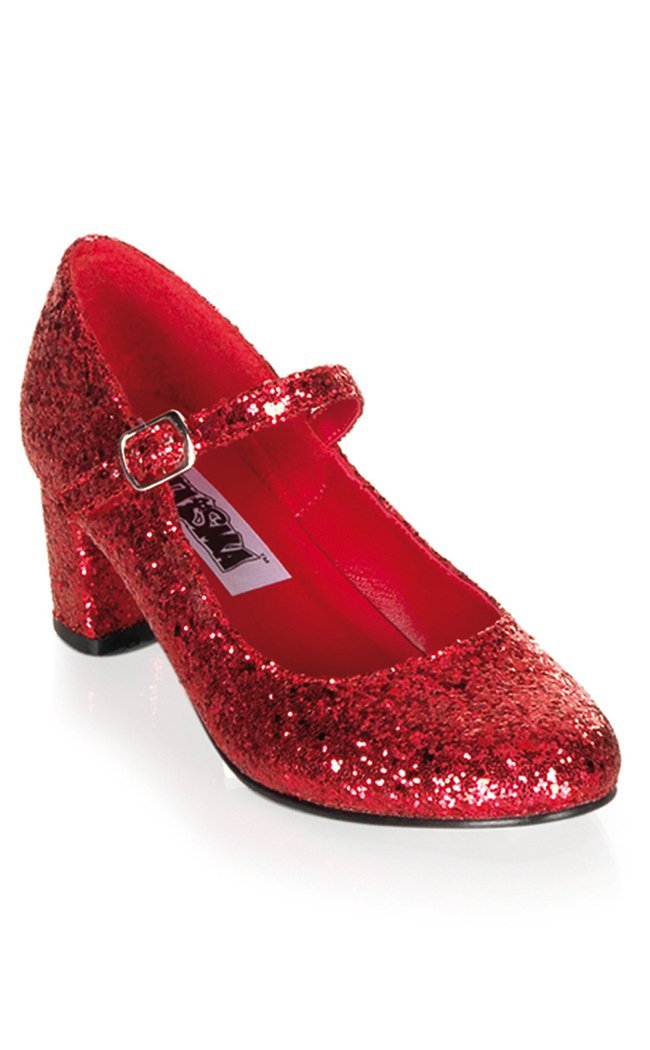 SCHOOLGIRL-50G Red Gltr Heels-Funtasma-Tragic Beautiful