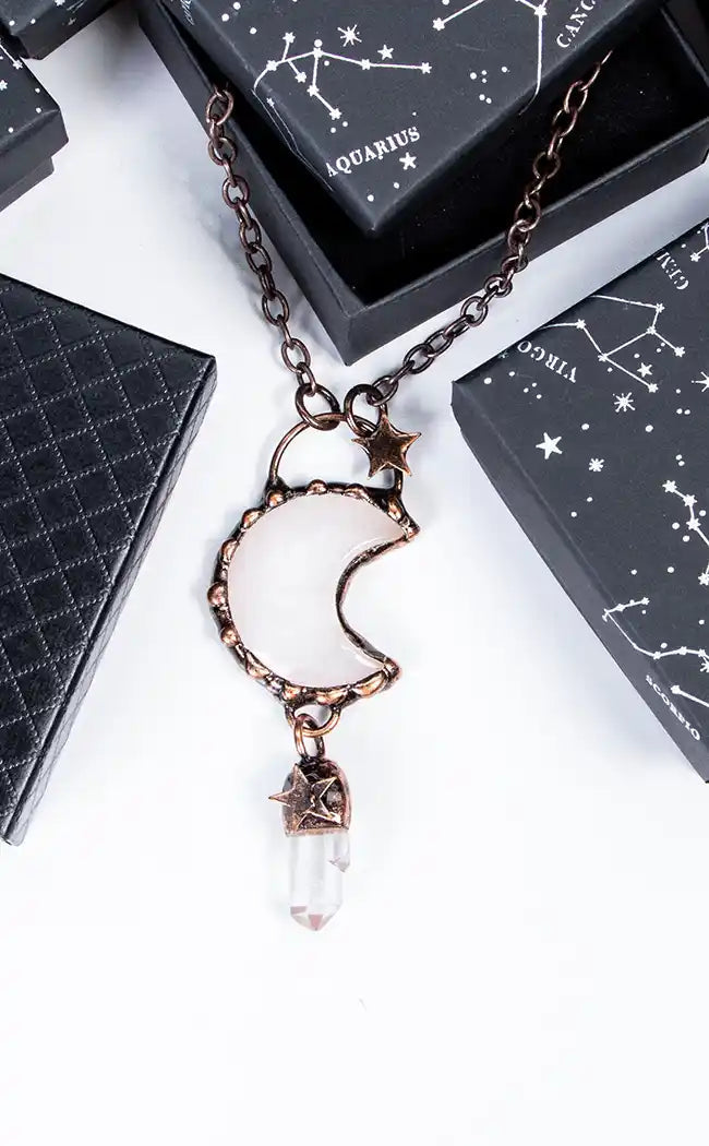 Selene Necklace | Clear Quartz-Gaia Regalia-Tragic Beautiful