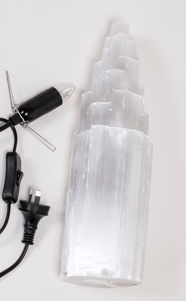 Selenite Crystal Lamp - Large 35-40cm-Crystals-Tragic Beautiful