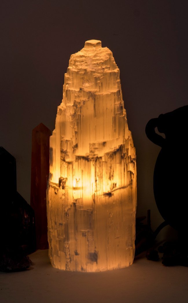 Selenite Crystal Lamp - Medium-Lifestyle-Crystals-Tragic Beautiful