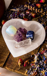 Selenite Heart Charging Bowl-Crystals-Tragic Beautiful