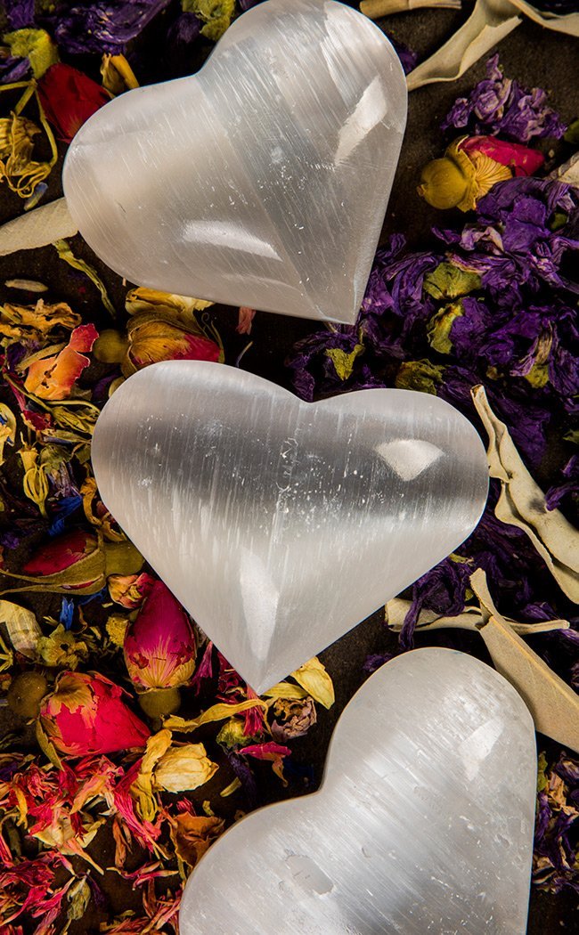 Selenite Heart-Crystals-Tragic Beautiful