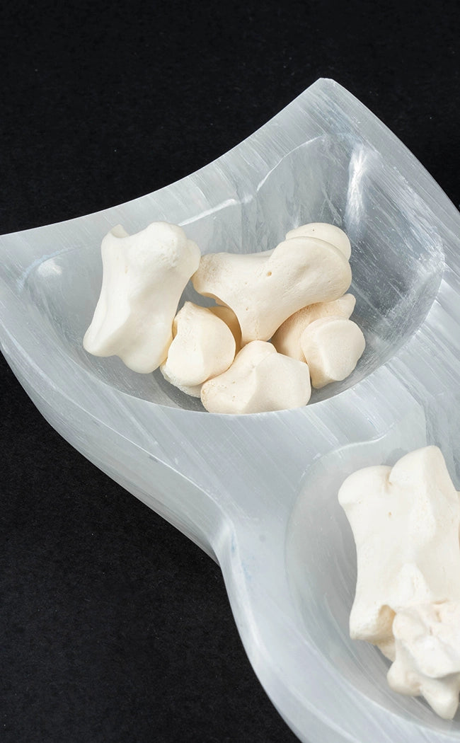 Selenite Triple Moon Crystal Bowl