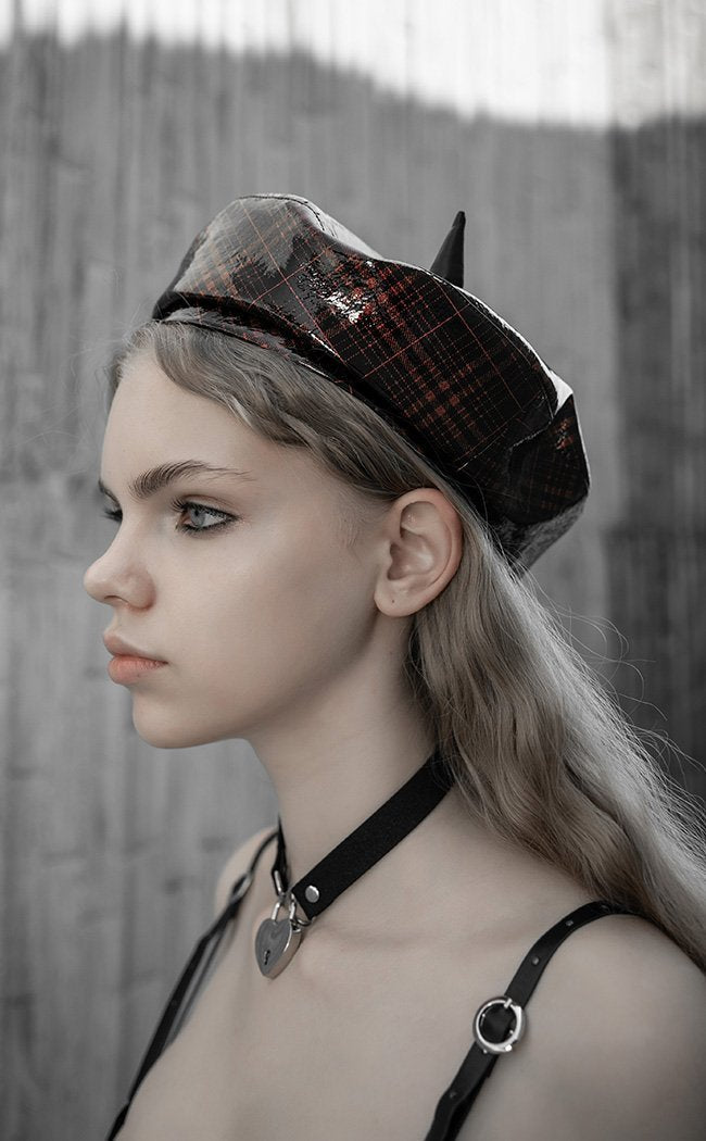 She Devil Tartan Beret-Punk Rave-Tragic Beautiful