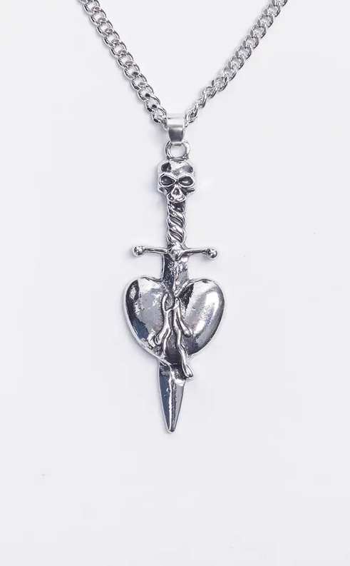 Shot Through The Heart Necklace-Cold Black Heart-Tragic Beautiful