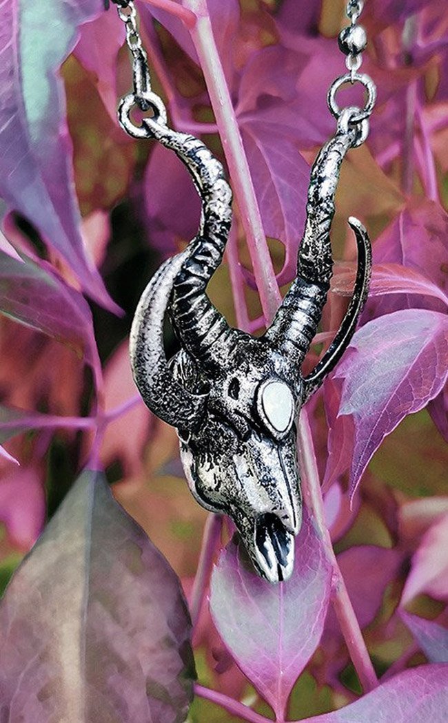 Silver Goat Skull Pendant-Restyle-Tragic Beautiful