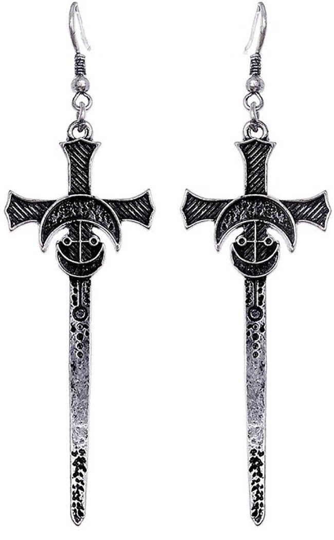 Silver Sword Earrings-Restyle-Tragic Beautiful