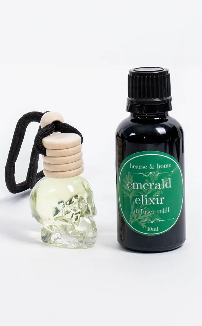 Skull Car Diffuser & Refill | Emerald Elixir-Hearse & Home-Tragic Beautiful