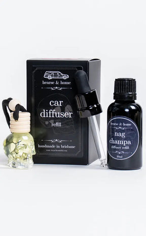 Skull Car Diffuser & Refill | Nag Champa-Hearse & Home-Tragic Beautiful