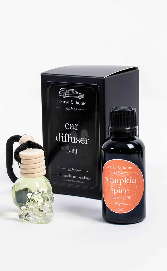 Skull Car Diffuser & Refill | Pumpkin Spice-Car Diffusers-Tragic Beautiful