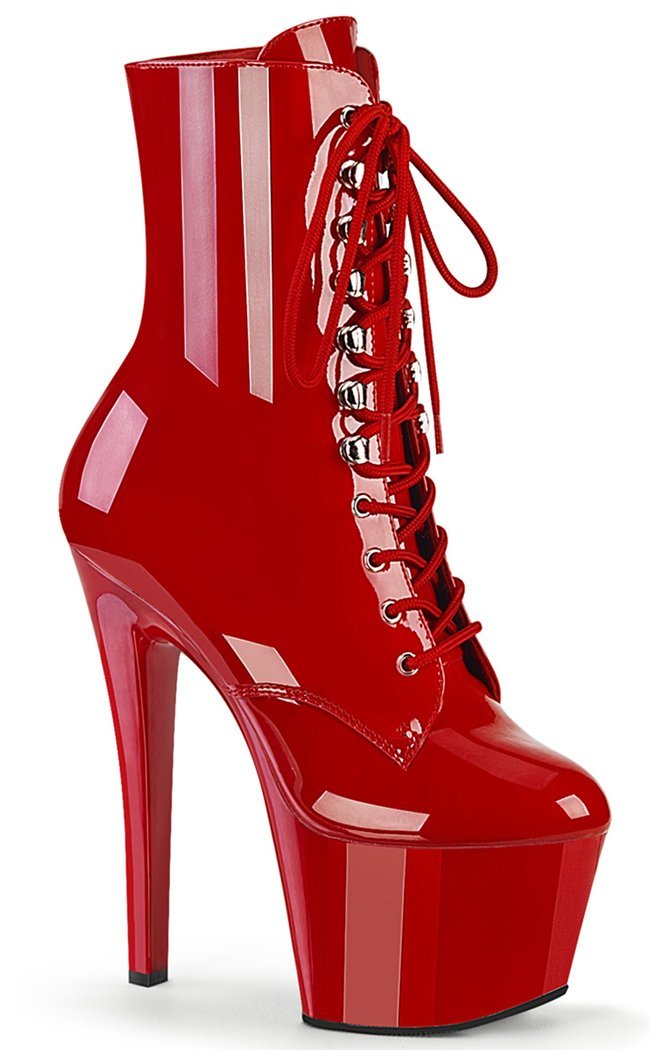 SKY-1020 Red Patent Ankle Boots-Pleaser-Tragic Beautiful