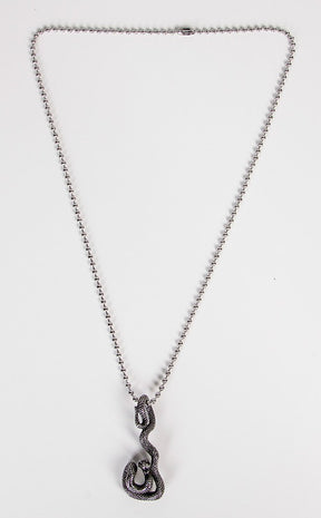 Snakebite Necklace-Cold Black Heart-Tragic Beautiful