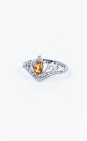 Sol Regalis Sterling Silver Citrine Crown Ring