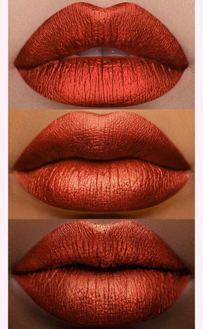 Spiced Pumpkin Metallic Velvetine Lipstick-Lime Crime-Tragic Beautiful