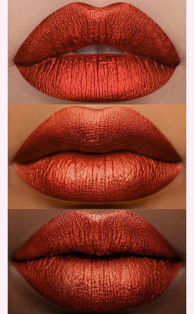 Spiced Pumpkin Metallic Velvetine Lipstick-Lime Crime-Tragic Beautiful