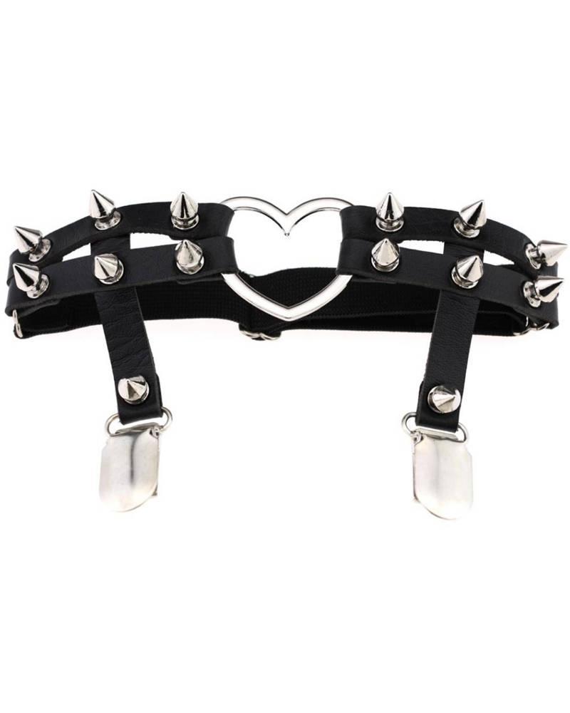 Spike Heart Garter Black-Cold Black Heart-Tragic Beautiful