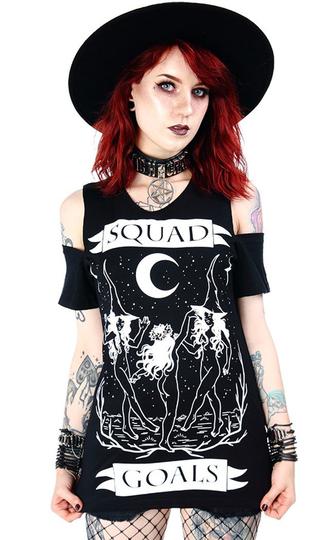 Squad Goals Cold Shoulder T-shirt-Restyle-Tragic Beautiful