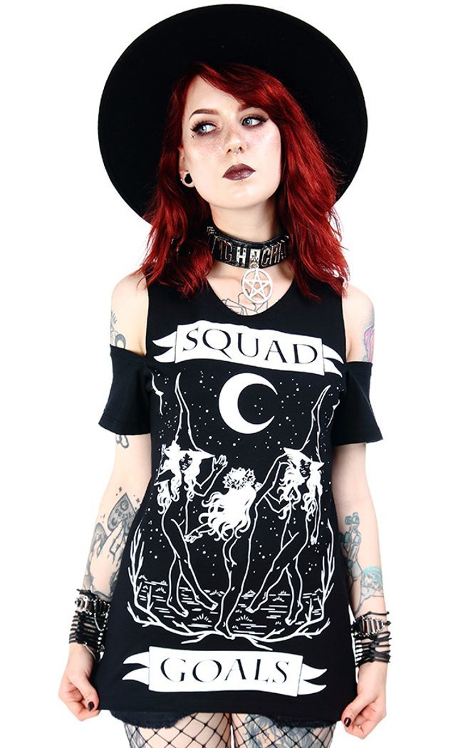 Squad Goals Cold Shoulder T-shirt-Restyle-Tragic Beautiful